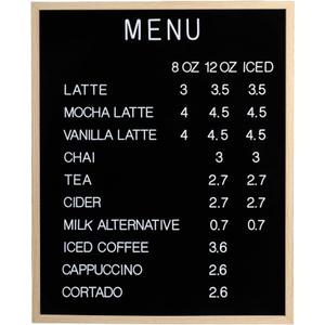 Large Letter Board  Premium Menu Board with Letters  Black Felt Letterboard Large with White Plastic Letters  Durable Retro Vintage Felt Letter Board for Restaurants, Cafs, Pubs  24 x 30-inch