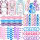 Quelay 162 Pcs/18 Sets Kpop Party Favors Friendship Gifts Includes Scrunchies Hair Clips Bead Bracelets Sunglasses Organza Gift Bags for Popular Singer Party Favors Y2k Fans Birthday(Heart)