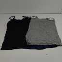 WILLBOND 3 Pieces Women Basic Long Tanks Adjustable Spaghetti Strap Camisole Top (X-Large, Black, Dark Blue and Grey)