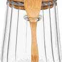 CNWSGEM Sugar Bowls Sugar Container 25.36 FL OZ Glass Coffee Canister Airtight Food Storage Jar with Lid and Spoon Candy Jar Coffee Bar Accessories Storage Beans Powder (Conical)