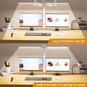 SIBRILLE LED Desk Lamp for Home Office - Dimmable Computer Desk Light with Clamp, Modern Architect Task Lamp with Color Changing, Flexible Desktop Lamp with Gooseneck for Monitor, Double Head, White