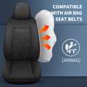 HChengkikz Leather Car Seat Covers, Breathable and Waterproof Seat Cover Full Set, PU Premium Universal Fit Automotive Airbag Compatible for Cars Sedans SUVs Vans and Trucks (Full Seat, Black, N1)