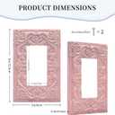 Decorative Outlet Covers Pink 3D Floral Embossed 1 Gang Rocker Light Switch Cover Plate Single Decora Light Switch Covers Wall Plate Faceplate for Bedroom Home Decor