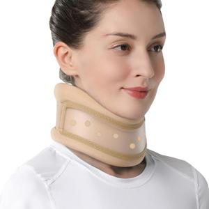 VELPEAU Neck Brace for Neck Pain and Support -Soft Cervical Collar for Sleeping, Snoozing, Sleeping Upright, Anti-Snoring, Sleep Apnea for Women & Men (Khaki, Dual-purpose Version, S: 10.5-11.5"/2.7")