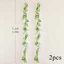 Wisteria Artificial Flowers Garland, 2Pcs Total 14.4ft Silk Faux Wisteria Vine Kit, Hanging Flower Plant for House Outdoor Garden Ceremony Outside Wedding Arch Floral Decor (2, White)