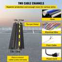 VEVOR Cable Protector Ramp, 4 Packs 2 Channels Rubber Modular Speed Bumps Rated 11000 LBS Load Capacity, Protective Wire Cord Ramp Driveway Rubber Traffic Speed Bumps Hump Cable Protector