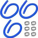 1.5 x 41 Pool Pump Replacement Hose, 2-Pack Above-Ground Pool Hoses with 4 Stainless Steel Clamps, Compatible with Intex, Coleman, Summer Waves Pool Pumps & Filters (3 PACK Blue)