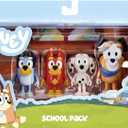 Bluey School Figurine Toys Pack of 4, Articulated Character Toys with Chloe, Rusty, and Calypso Figurines, Small Action Figures for Kids Ages 3+