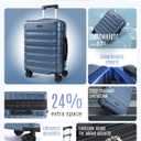 LIGHT FLIGHT Carry On Luggage 22x14x9 Airline Approved, Expandable Carry On Suitcases with Wheels, Lightweight Luggage, Durable Hard Shell 20 Inch Rolling Suit Case for Men Women Travel,Royal Blue