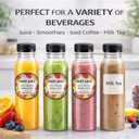 40 Pack PET 12oz Juice Bottles, Reusable Beverage Containers with Lids & Labels