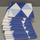 Lightomorrow 12-Pack Felt Wall Tiles, Large Bulletin Board with Safe Removable Adhesive Tapes, 11.8 x 11.8in Panels Alternative for Home Wall Decor, Blue-and-White Pattern