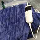 Heated Blanket Electric Throw, Soft Flannel Heating Blanket with 8 Hours Auto Off 10 Fast Heating Levels Machine Washable Sherpa Heated Blanket with Overheating Protection (Throw (50" x 60"), Blue)