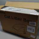 2PACK Stainless Steel Cat Litter Boxes, Large Metal Litter Box with High Sides Lid, Odor Free Litter Pan Include Scoop Easy Cleaning Anti-Scratch Kitty Cat Box Anti-Urine Leakage, Non-Sticky (Light Grey(23in))