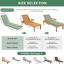 Summsun Chaise Lounge Cushions Outdoor Set of 2 - Waterproof and Fade Resistant Sun Lounger Replacement Cushions - Patio Lounger Pads with Removable Cover for Pool, Deck, 72 x 21 x 3 Inch, Sage Green