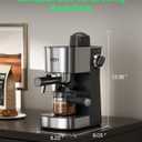 HBN Espresso Machine, 3.5Bar Cappuccino & Latte Maker, 2-4 Cup Stainless Steel Coffee Machine with Milk Frother, 800W Espresso Machine Maker with Steamer, Compact Coffee Maker for Home and Office