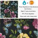 FUNHOME Outdoor Bench Cushion 42 x 18 Inch, Water-Repellent Patio Furniture Cushion, Patio Loveseat Cushion with Handle and Straps, Garden Sofa Settee Couch Swing Pads 1 Pack, Black Flower Butterfly