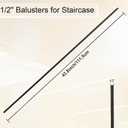 15 Pack Iron Balusters for Staircase, Hollow Square Stair Balusters, Satin Black Balusters for Staircase Interior,1/2" x 44" (Satin Black)