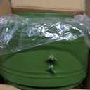 Chicken Feeder No Waste for Coop & Outdoors, 12 Port 20lbs Heavy Duty Metal Chicken Feeder, Poultry Feeder for Backyard Chickens, Smooth Edges for Safe Feeding (Green)