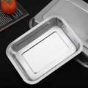 3Pcs Stainless Steel Breading Trays Set, Breading Dishes for Chicken Breasts, Marinating Meat and Prepping Meals (10.4" x 7.7" x 1.9")