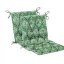 Outdoor Patio Cushion, Rocking Chair Cushion, Tufted Pads, Set of Upper and Lower with Ties Pack of 2 (2 Sets) - Back 20"×17", Seat 17"×17" (Green Lantern)