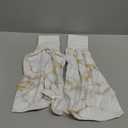 Kitchen Hand Towel White Marble Hanging Tie Towels 2 Pieces Fast Dry Absorbent Soft Touch Used for Home Bathroom Decoration