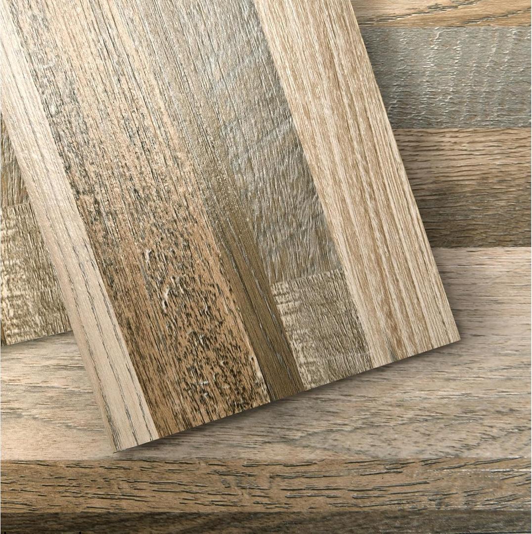 Art3d Wood Texture Peel and Stick Vinyl Floor Planks, 36-Pack, Aged Wood, 36 x 6 x 0.1 inches