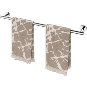 HITSLAM Chrome 25.7 Inch Towel Bar for Bathroom, SUS304 Stainless Steel Bathroom Towel Rack Wall Mounted, Modern Home Decor Bath Towel Holder with Hardware Accessories