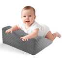 Nursing Reflux Prop for Infant, Baby Colic & Gas Relief, Memory Foam Nursery Support for Newborns Washable Removable Cover, Baby Tummy Time Prop for Neck and Shoulder Strength Growth (Grey)