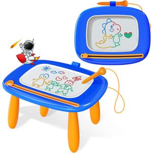Kikidex Toddlers Toys Age 1-3, Magnetic Drawing Board, Toddler Girl Toys for 1-2 Year Old, Doodle Board Pad Learning and Educational Toys for 1 2 3 Year Old Baby Kids Birthday Gift (Dark Blue)
