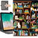 Vimorco for iPad 10th/ (A16) 11th Generation Case Cat, Cute Cats for iPad Case 11th/10th Generation with Pencil Holder/Hand Strap/Pocket, Adjustable Angle, for iPadCover 11th/10th Gen, Bookshelf (Style 2)