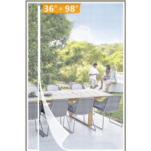 Yotache White Reversible Left Right Side Opening Tall Magnetic Screen Door Fits Door Size 36 x 98, Strengthened Polyester Mesh, Actual Screen Size 38" x 99"