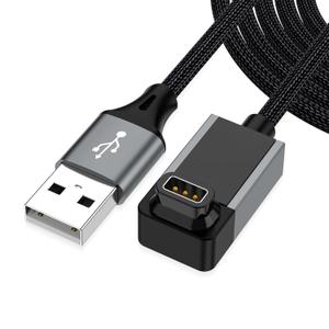 AGVEE 2 Pack 1.5ft Angled Replacement Charger Cable for Coros Smartwatch, 90 Degree Braided Cord for Coros Pace 3/Pace 2/Apex 2 Pro/Apex 2/Apex/Vertix 2/Vertix, Dark Gray