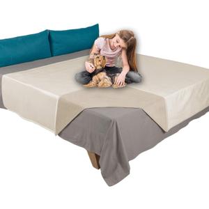 Ameritex Pet Bed Blanket Reversible 100% Waterproof Velvet Super Soft for Sofa and Bed (52x82 Inches, Cream+Beige)