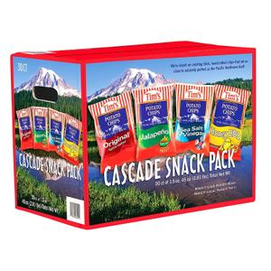 Tim's Cascade Style Potato Chips, Variety Pack, 30 Count, BBD: JAN/12/2026