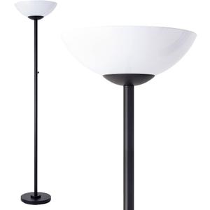 Super Bright Floor Lamp 8000LUMEN - DIMMABLE 30K Energy-Efficient Standing Lamp with Cement Base - for Living Room and Bedroom - Matte Finish, Modern and Elegant Design (Black)