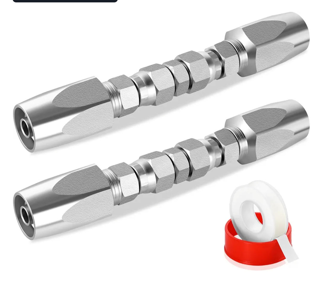 Hydraulic Hose Repair Kit, 1/2" Hydraulic Hose Field Repair Kit, 2pcs Reusable Heavy Duty Galvanized Carbon Steel Fittings