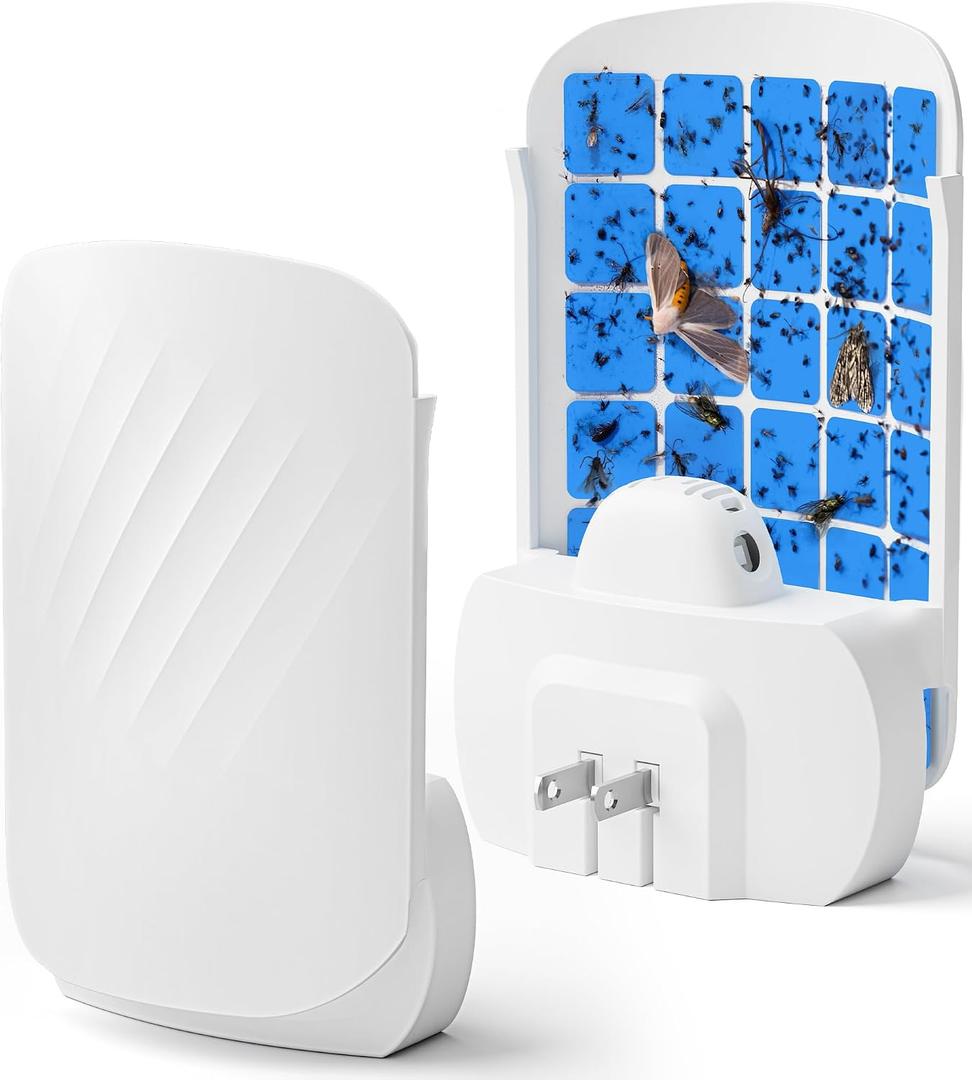WowCatch Plug-in UV Light Flying Insect Trap for Indoors
Fly Trap for Fruit Flies, Gnats, House Flies, Indoor Bug Catcher for Home, Mess-Free & Quiet, 1 Device 2 Refills ( N386D )