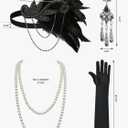 YESSA 1920s Flapper Dresses for Women Great Gatsby Dress Roaring 20s Costumes Sequin Harlem Nights Dress with 20s Accessories (Purple, S)