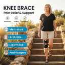 Galvaran Knee Brace with Side Stabilizers for Meniscal Tear Knee Pain ACL MCL Arthritis Injuries Recovery, Breathable Adjustable Knee Support for Men and Women (S, Black)