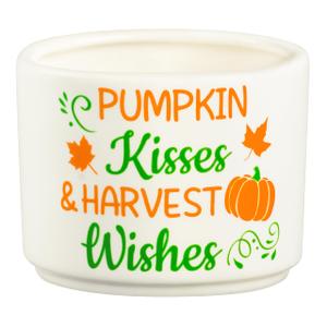 WATINC Fall Autumn Candy Dish Mini Ceramic Candy Bowl Tiered Tray Decor, Pumpkin Maple Leaves Sweets Table Shelf Decorations, Farmhouse Harvest Wishes Accents for Thanksgiving House (2Pcs)
