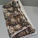 Pack of 2 Vintage Floral Euro Sham Covers 24x24 Boho Farmhouse Accents Chenille Square Decorative Throw Pillow Cases for Living Room Couch Bed Home Decor, Dark Brown