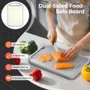 Sumzzz 2-in-1 Stainless Steel Cutting Board, Double-Sided for Raw Meat & Vegetables, Dishwasher Safe, Easy to Clean, Non-Slip Large Chopping Board with Juice Groove, Ideal for Home Kitchen (1611)