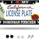 Larkverk I Love My Doberman Pinscher Dog Lovers License Plate Frame Decorative Aluminum Car Tag Cover Frames Stainless Metal License Plate Holder for Women Men Auto Accessories US Standard 12''x6''