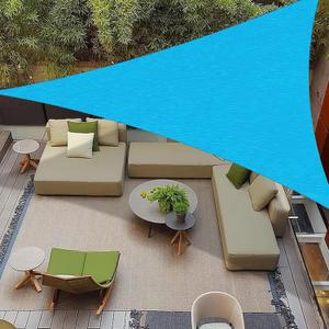 COOLBOYS 20'x 20'x 20' Sun Shade Sail Triangle Turquoise Blue UV Block Outdoor Shade Canopy Sunshade for Patio Lawn Garden Carport Backyard Deck Pergola