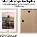 KINLINK 12x16 Picture Frame Natural, Solid Wood Frames with Acrylic Plexiglass for Pictures 11x14/9x12 with Mat or 12x16 without Mat,Wall Display Photo Frame Set of 4