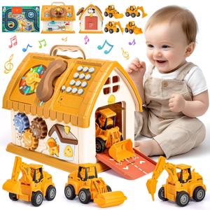 Baby Toys for 1 2 3 Year Old Boy and Girl Gifts Toddler Toys Age 1-2 10-in-1 Montessori with Sound Lights Music Clock Telephone and Car Educational Birthday for Boys Girls 12-18 Months