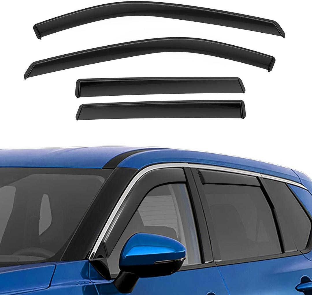 in-Channel Rain Guards Fit for Rogue 2021-2025, Extra Durable Side Window Deflectors, Wind Deflectors Rain Guard Black 4 Pack