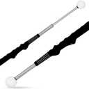 Retractable Golf Swing Training Aid - Golf Swing Trainer, Portable Grip Trainer with Click Feedback for Chipping Hitting, Ideal for Beginners, Indoor & Outdoor Practice, Black