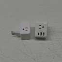 2 Pack Italy Travel Plug Adapter, Type L Italy Power Adapter with 3 American Outlets 3 USB Ports(1USB C), 6 in 1 Travel Outlet Adaptor, 3 Prong Grounded Plug for USA to Italy Chile Uruguay Italian White