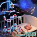 Christmas Baby Crib Mobile with Music Box (100+ Lullabies), Rotating Christmas Plush Crib Toys for Newborns, Infant Girls, Baby Shower Gift